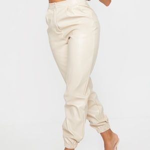 Stone leather jogger